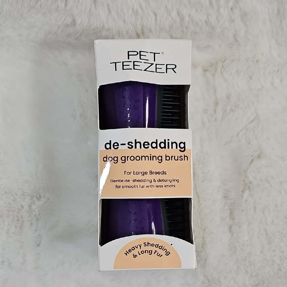 Pet Teezer De-shedding Dog Grooming Brush Large Breeds Heavy Sheeding & Long Fur